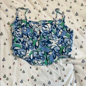 Stylish Blue and Green Women's Tank Top